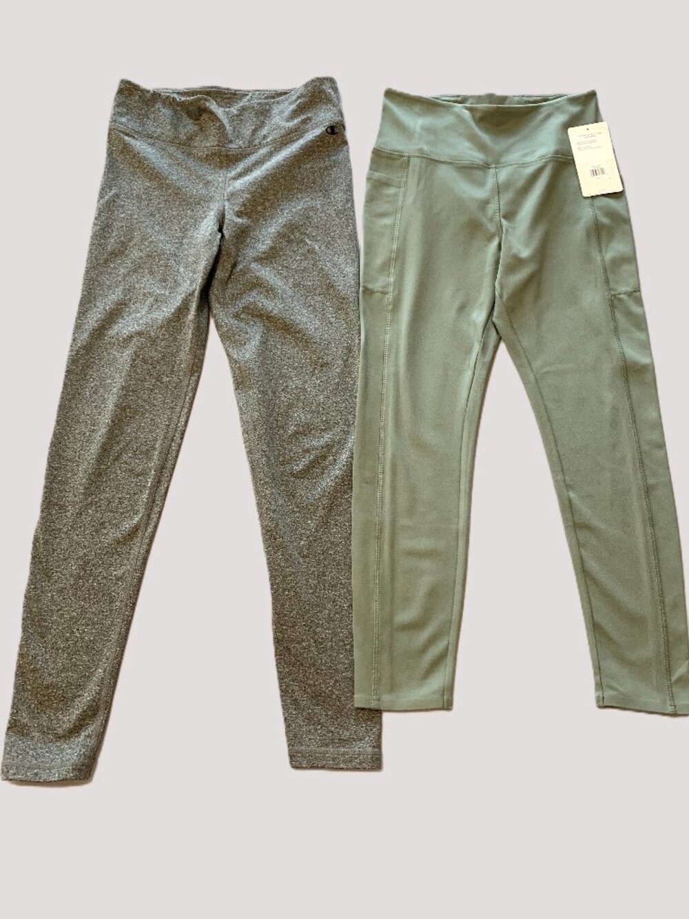 2 Women Leggings Brand New Danskin Green & Gray Champion. Workout Active Size M